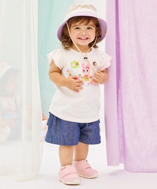 MIKI HOUSE HOT BISCUITS 【48-54cm】 日よけ付き サファリハット サックス