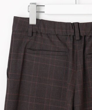 J.PRESS LADIES L アルガンシルク チェック クロップド パンツ チャコールチェック系