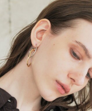 YECCA VECCA オーバルフープピアス Gold