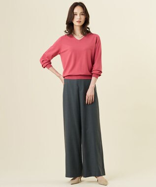 J.PRESS LADIES 【WEB限定・人気定番アイテム・シーンレスに活躍】PRINCE Vネック ニット ローズ系