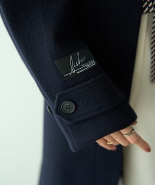 YECCA VECCA ウール混ステンカラーロングコート Dark Navy