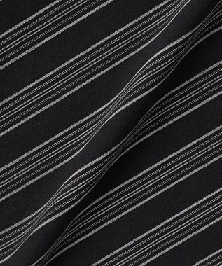 J.PRESS YORK STREET 【WOMEN】リネンストライプ イージーワイド パンツ ブラック系1