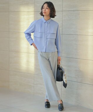 J.PRESS LADIES L トロピカルストレッチ ワイド パンツ グレー系