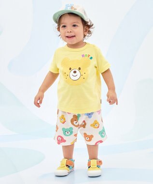 MIKI HOUSE HOT BISCUITS 【80-120cm】カラフルビーンズ 総柄 5分丈パンツ マルチカラー