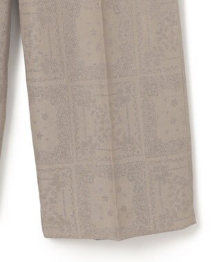 ICB L 【日本製・洗える】ペイズリーレノクロス ワイドストレートパンツ クリームブラウン系