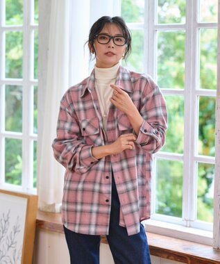 WEGO 【2025年秋冬新作/SMLサイズ展開/ユニセックス着用ITEM】オンブレチェックネルシャツ（LS） 柄5