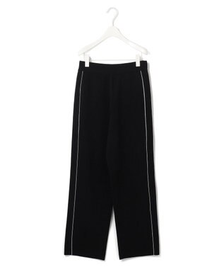 ICB L 【洗える】シンセティックダブルフェイス  ニットトラックパンツ ブラック系