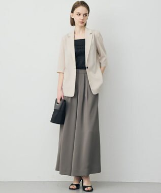 ICB 【先行予約】 ドレープツイル ボリュームワイドパンツ スティールカーキ