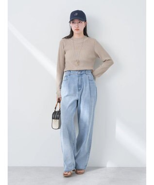 earth music&ecology タックルーズデニムパンツ Light Indigo