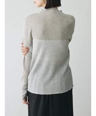 Green Parks AnriettMusee ラメ切替スリーブリブシアーニット Light Gray