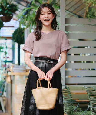 Tiaclasse 【UVケア・接触冷感】“あまラク” ハートネックカットソートップス ピンクモカ