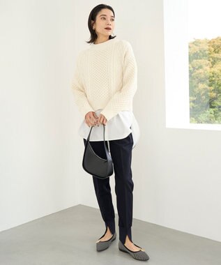 UNFILO L 【裏起毛】beauty warm 最愛 ジョグパン ネイビー