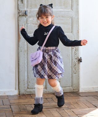 ANY KIDS ハイネック長袖カットソー ブラック