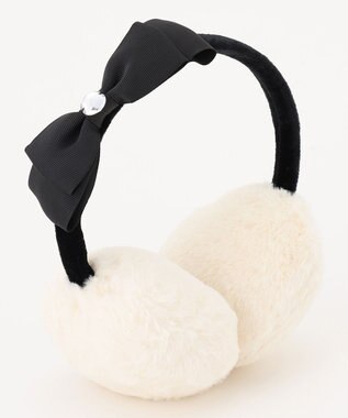 ANY KIDS リボンつき イヤーマフ アイボリー