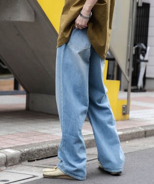 WEGO 【ユニセックス着用ITEM/SMLサイズ展開】デニムストレートパンツ デニム淡色
