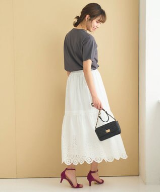 Feroux フラワーフォトプリント Tシャツ グレー系