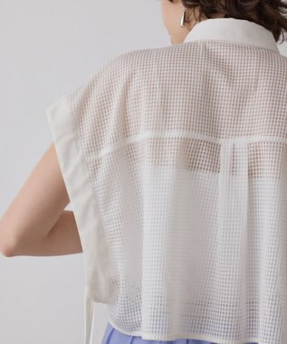 GRACE CONTINENTAL メッシュポンチョシャツ ホワイト