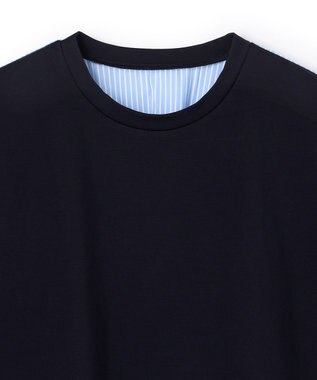 UNFILO BEAUTY FORM-T バックシャーリング Tシャツ ネイビー×ストライプ