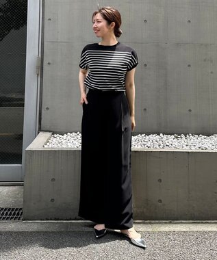 UNFILO L 【接触冷感/UVケア/抗菌防臭】スゴ機能 コンパクトニットT [新色]ブラック×ホワイト