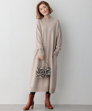 23区 S 【洗える】カシミヤブレンド ニットワンピース ベージュ系