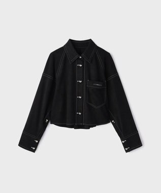 GRACE CONTINENTAL フェイクスウェードブラウス ブラック