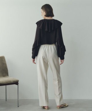 YECCA VECCA シアーラッフルブラウス Brown