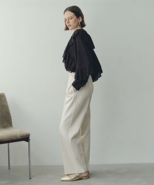 YECCA VECCA シアーラッフルブラウス Brown