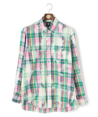 J.PRESS MEN 【J.PRESS ORIGINALS】India Madras Discharge Print Shirt オレンジ系3