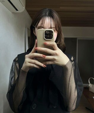 Green Parks AnriettMusee ドットチュール２ＷＡＹボウタイブラウス Black