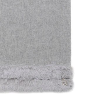 MOONBAT 【WEB限定】FURLA ウール100％×スノートップファーマフラー チャーム付き グレー