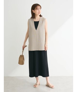 Green Parks ＳＥＴ２点ベスト＋マルチストラップワンピース Beige