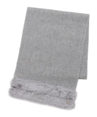 MOONBAT 【WEB限定】FURLA ウール100％×スノートップファーマフラー チャーム付き グレー