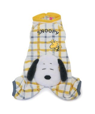 PET PARADISE スヌーピー サーモキープ ロンパース 《ひょこっと柄》 小型犬 ホワイト×イエロー