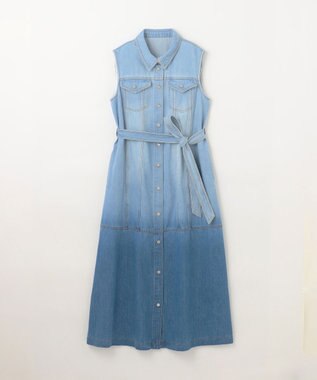 GRACE CONTINENTAL デニムストレートロングワンピース2 バイカラー