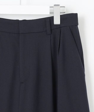 自由区 S 【洗える】ビエラストレッチワイド パンツ ネイビー系