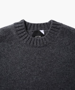ATON COOMA LAMBS WOOL | ショートクルーネックプルオーバー CHARCOAL GRAY