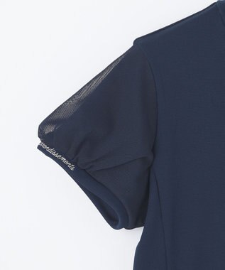 23区GOLF 【WOMEN】チュール袖 モックネックプルオーバー ネイビー系