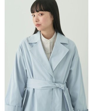 earth music&ecology 着流しロングトレンチ Sax