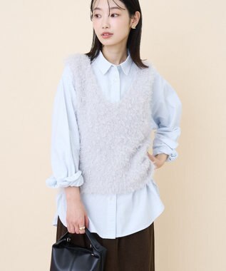 AMERICAN HOLIC テープヤーンニットベスト Light Gray