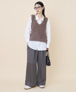 AMERICAN HOLIC テープヤーンニットベスト Mocha