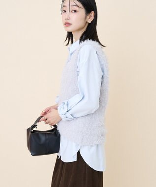 AMERICAN HOLIC テープヤーンニットベスト Light Gray