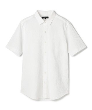 JOSEPH HOMME 新柄【ストレッチ】ハムサジャガードストレッチ　レギュラーカラー半袖シャツ ホワイト系