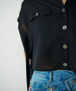 GRACE CONTINENTAL ショートポンチョシャツ ブラック