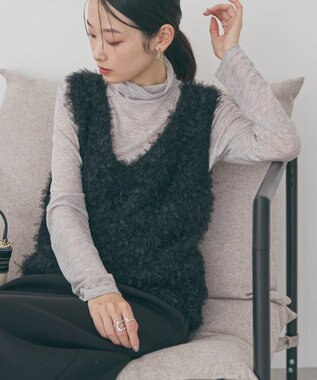 AMERICAN HOLIC テープヤーンニットベスト Black