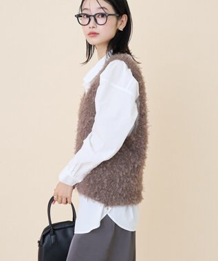 AMERICAN HOLIC テープヤーンニットベスト Mocha