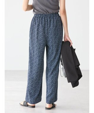 AMERICAN HOLIC イージーケア＋接触冷感プリントリラックスパンツ Navy