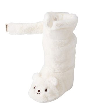 MIKI HOUSE HOT BISCUITS 【ミキハウス】【12cm】 マイクロファー ロングブーティ 白×黄