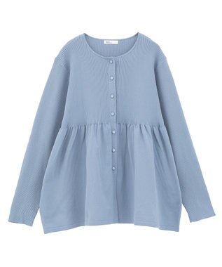 CRAFT STANDARD BOUTIQUE ポリエステルペプラムチュニック Blue