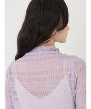 earth music&ecology ジャガードシャーリングシアートップス Lavender