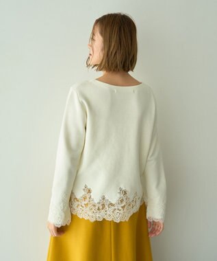 YECCA VECCA レースヘムニット Off White